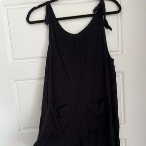Black Romper with Ties on Shoulder